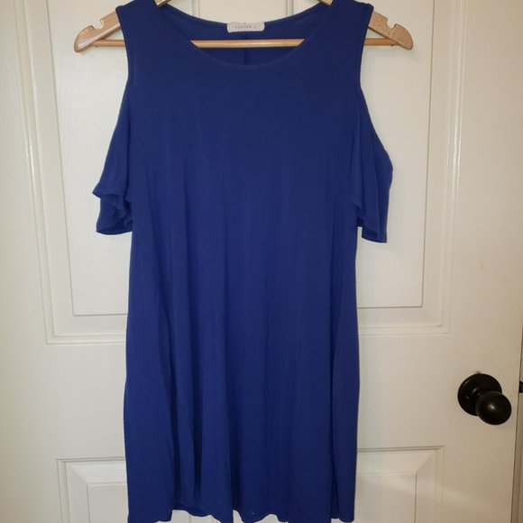 Reborn J Tops - Women's Cold shoulder top royal blue size small